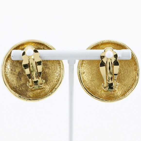 CHANEL Gold Logo Earrings